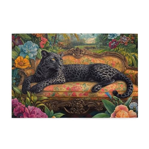 Blume Puzzle 2000 Teile Erwachsene Leopard, Puzzles mit Verpackung Box und Poster, Lustig Stress Abbauen Familien Unterhaltungsspiele für Raumdekoration, Kreative Geschenke für Männer/Frauen 1T-560 von Tamalsj