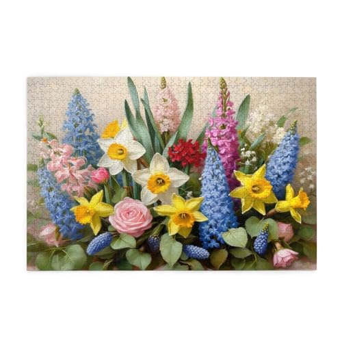 Blume Puzzle 4000 Teile Erwachsene Farbe, Puzzles mit Verpackung Box und Poster, Lustig Stress Abbauen Familien Unterhaltungsspiele für Raumdekoration, Kreative Geschenke für Männer/Frauen 1T-1010 von Tamalsj