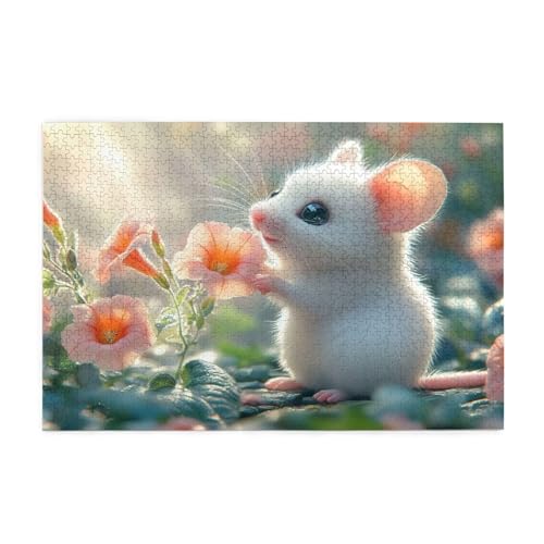 Blume Puzzle 4000 Teile Erwachsene Hamster, Puzzles mit Verpackung Box und Poster, Lustig Stress Abbauen Familien Unterhaltungsspiele für Raumdekoration, Kreative Geschenke für Männer/Frauen 1T-1468 von Tamalsj
