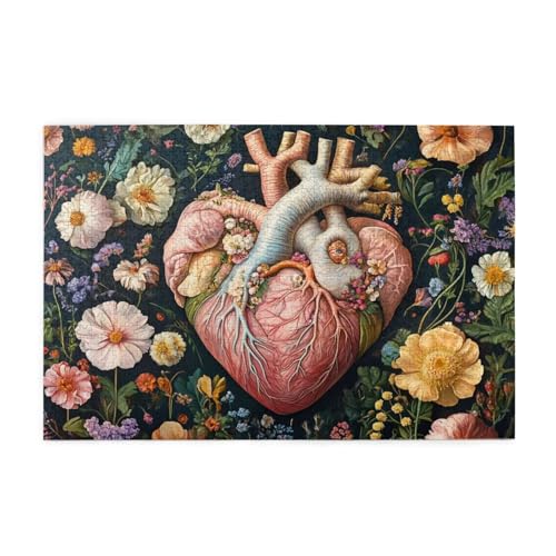 Blume Puzzle 4000 Teile Erwachsene Herz, Puzzles mit Verpackung Box und Poster, Lustig Stress Abbauen Familien Unterhaltungsspiele für Raumdekoration, Kreative Geschenke für Männer/Frauen 1T-402 von Tamalsj