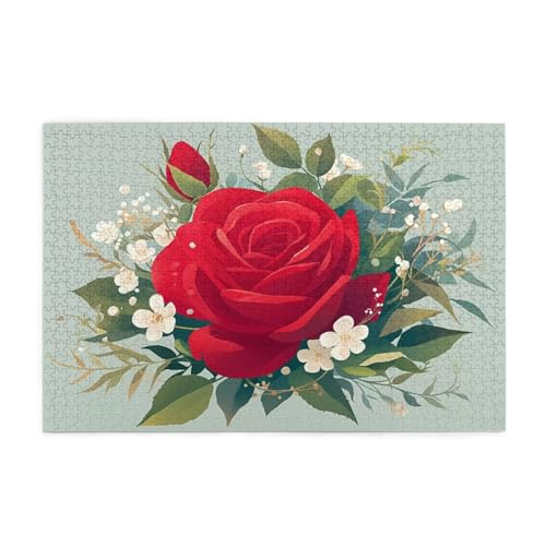 Blume Puzzle 4000 Teile Erwachsene Rot, Puzzles mit Verpackung Box und Poster, Lustig Stress Abbauen Familien Unterhaltungsspiele für Raumdekoration, Kreative Geschenke für Männer/Frauen 1T-1236 von Tamalsj