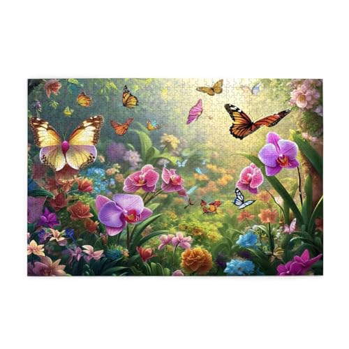 Blume Puzzle 4000 Teile Erwachsene Schmetterling, Puzzles mit Verpackung Box und Poster, Lustig Stress Abbauen Familien Unterhaltungsspiele, Kreative Geschenke für Männer/Frauen Raumdekoration 1T-1921 von Tamalsj