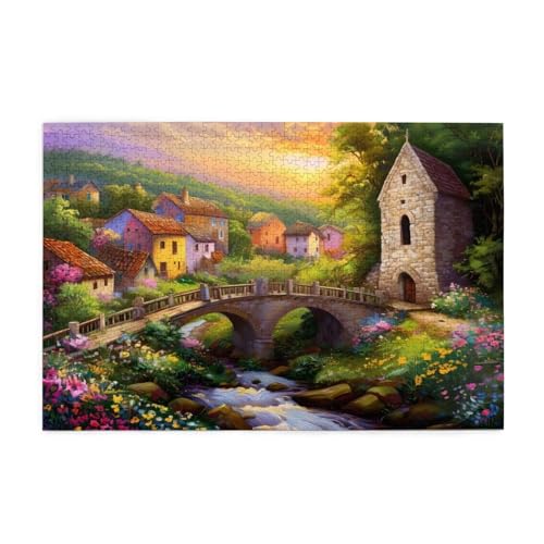 Brücke Puzzle 2000 Teile Erwachsene Landschaft, Puzzles mit Verpackung Box und Poster, Lustig Stress Abbauen Familien Unterhaltungsspiele, Kreative Geschenke für Männer/Frauen Raumdekoration 1T-1775 von Tamalsj