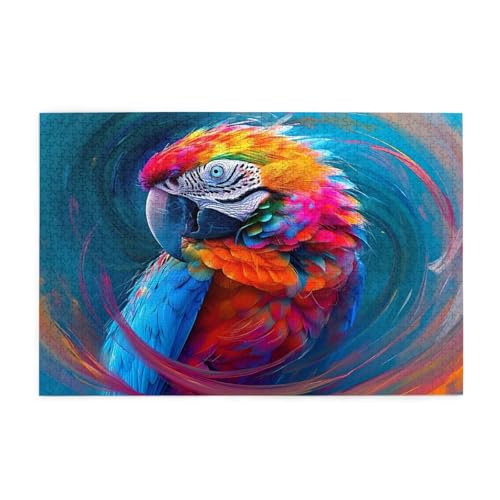 Bunt Puzzle 2000 Teile Erwachsene Papagei, Puzzles mit Verpackung Box und Poster, Lustig Stress Abbauen Familien Unterhaltungsspiele für Raumdekoration, Kreative Geschenke für Männer/Frauen 1T-1836 von Tamalsj
