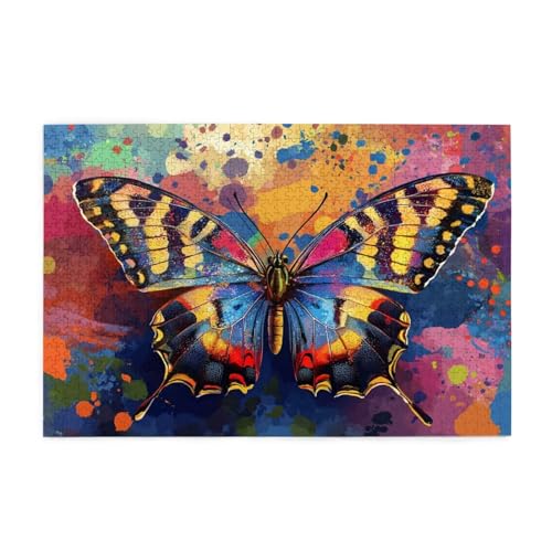 Bunt Puzzle 2000 Teile Erwachsene Schmetterling, Puzzles mit Verpackung Box und Poster, Lustig Stress Abbauen Familien Unterhaltungsspiele, Kreative Geschenke für Männer/Frauen Raumdekoration 1T-522 von Tamalsj