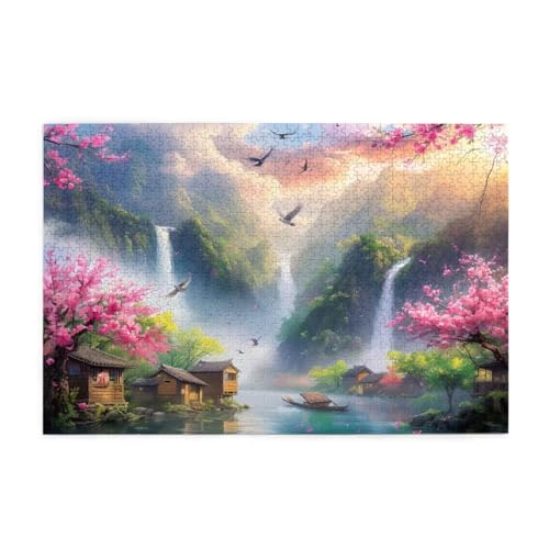 Fallen Puzzle 2000 Teile Erwachsene Landschaft, Puzzles mit Verpackung Box und Poster, Lustig Stress Abbauen Familien Unterhaltungsspiele, Kreative Geschenke für Männer/Frauen Raumdekoration 1T-1885 von Tamalsj