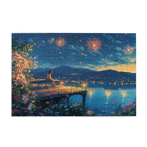 Feuerwerk Puzzle 4000 Teile Erwachsene Landschaft, Puzzles mit Verpackung Box und Poster, Lustig Stress Abbauen Familien Unterhaltungsspiele, Kreative Geschenke für Männer/Frauen Raumdekoration 1T-857 von Tamalsj