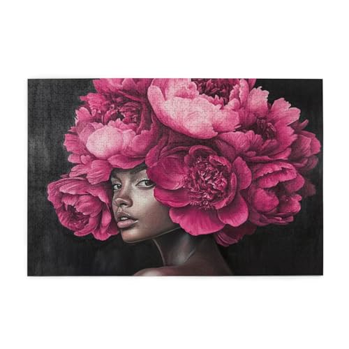 Frau Puzzle 1000 Teile Erwachsene Blume, Puzzles mit Verpackung Box und Poster, Lustig Stress Abbauen Familien Unterhaltungsspiele für Raumdekoration, Kreative Geschenke für Männer/Frauen 1T-1558 von Tamalsj
