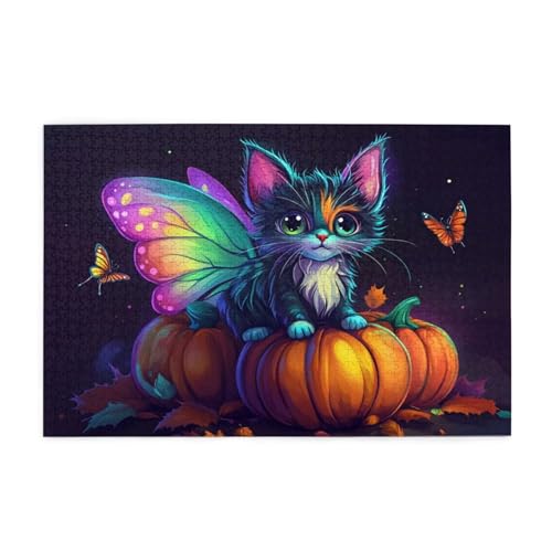 Halloween Puzzle 4000 Teile Erwachsene Katze, Puzzles mit Verpackung Box und Poster, Lustig Stress Abbauen Familien Unterhaltungsspiele für Raumdekoration, Kreative Geschenke für Männer/Frauen 1T-1327 von Tamalsj