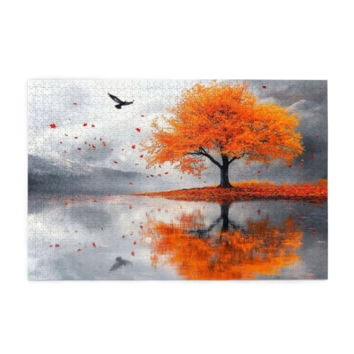 Herbst Puzzle 2000 Teile Erwachsene Baum, Puzzles mit Verpackung Box und Poster, Lustig Stress Abbauen Familien Unterhaltungsspiele für Raumdekoration, Kreative Geschenke für Männer/Frauen 1T-604 von Tamalsj