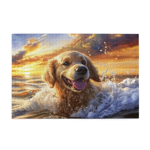 Hund Puzzle 1000 Teile Erwachsene Meer, Puzzles mit Verpackung Box und Poster, Lustig Stress Abbauen Familien Unterhaltungsspiele für Raumdekoration, Kreative Geschenke für Männer/Frauen 1T-1584 Hund Puzzle 1000 Teile Erwachsene Meer, Puzzles mit Verpackung Box und Poster, Lustig Stress Abbauen Familien Unterhaltungsspiele für Raumdekoration, Kreative Geschenke für Männer/Frauen 1T-1584 von Tamalsj