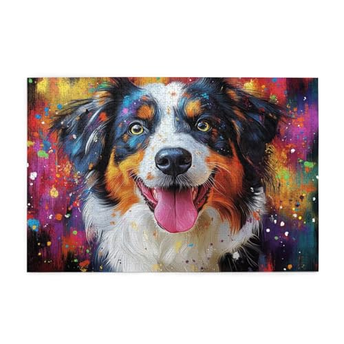 Hund Puzzle 4000 Teile Erwachsene Bunt, Puzzles mit Verpackung Box und Poster, Lustig Stress Abbauen Familien Unterhaltungsspiele für Raumdekoration, Kreative Geschenke für Männer/Frauen 1T-1516 von Tamalsj