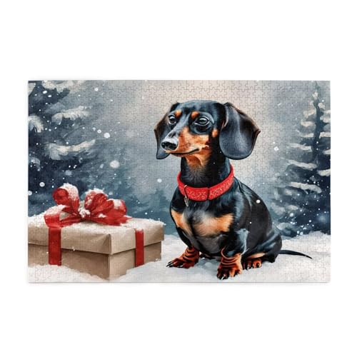 Hund Puzzle 4000 Teile Erwachsene Weihnachten, Puzzles mit Verpackung Box und Poster, Lustig Stress Abbauen Familien Unterhaltungsspiele, Kreative Geschenke für Männer/Frauen Raumdekoration 1T-1091 von Tamalsj
