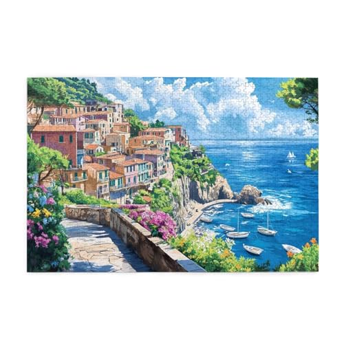 Italien Puzzle 2000 Teile Erwachsene Stadt, Puzzles mit Verpackung Box und Poster, Lustig Stress Abbauen Familien Unterhaltungsspiele für Raumdekoration, Kreative Geschenke für Männer/Frauen 1T-799 von Tamalsj