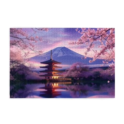 Japan Puzzle 1000 Teile Erwachsene Berg, Puzzles mit Verpackung Box und Poster, Lustig Stress Abbauen Familien Unterhaltungsspiele für Raumdekoration, Kreative Geschenke für Männer/Frauen 1T-2092 von Tamalsj