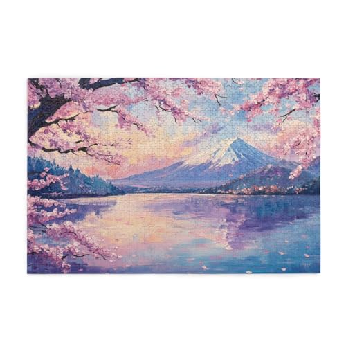 Japan Puzzle 2000 Teile Erwachsene Berg, Puzzles mit Verpackung Box und Poster, Lustig Stress Abbauen Familien Unterhaltungsspiele für Raumdekoration, Kreative Geschenke für Männer/Frauen 1T-971 von Tamalsj
