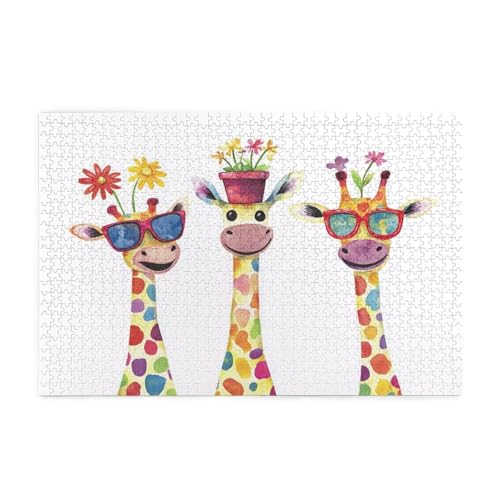 Karikatur Puzzle 4000 Teile Erwachsene Giraffe, Puzzles mit Verpackung Box und Poster, Lustig Stress Abbauen Familien Unterhaltungsspiele, Kreative Geschenke für Männer/Frauen Raumdekoration 1T-966 von Tamalsj
