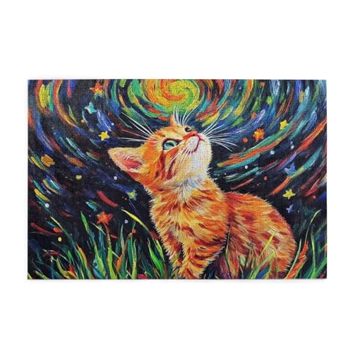 Katze Puzzle 2000 Teile Erwachsene Aurora, Puzzles mit Verpackung Box und Poster, Lustig Stress Abbauen Familien Unterhaltungsspiele für Raumdekoration, Kreative Geschenke für Männer/Frauen 1T-1465 von Tamalsj