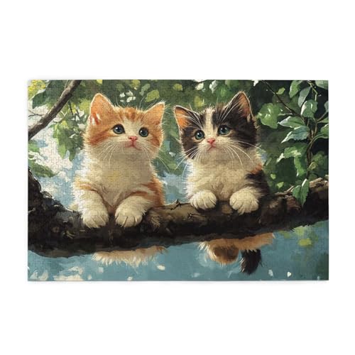 Katze Puzzle 2000 Teile Erwachsene Landschaft, Puzzles mit Verpackung Box und Poster, Lustig Stress Abbauen Familien Unterhaltungsspiele, Kreative Geschenke für Männer/Frauen Raumdekoration 1T-1342 von Tamalsj