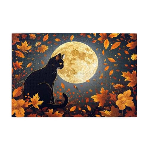 Katze Puzzle 2000 Teile Erwachsene Mond, Puzzles mit Verpackung Box und Poster, Lustig Stress Abbauen Familien Unterhaltungsspiele für Raumdekoration, Kreative Geschenke für Männer/Frauen 1T-1024 von Tamalsj