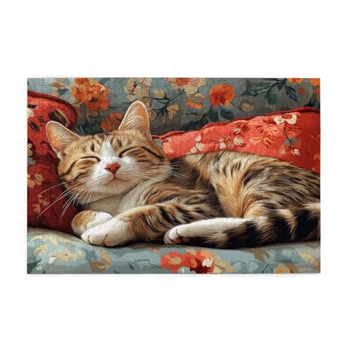 Katze Puzzle 2000 Teile Erwachsene Retro, Puzzles mit Verpackung Box und Poster, Lustig Stress Abbauen Familien Unterhaltungsspiele für Raumdekoration, Kreative Geschenke für Männer/Frauen 1T-648 von Tamalsj