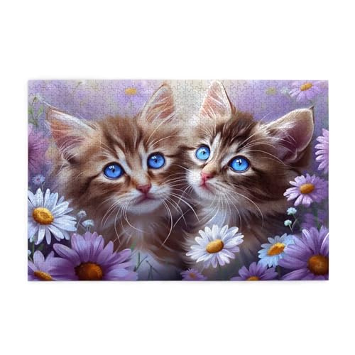 Katze Puzzle 4000 Teile Erwachsene Blume, Puzzles mit Verpackung Box und Poster, Lustig Stress Abbauen Familien Unterhaltungsspiele für Raumdekoration, Kreative Geschenke für Männer/Frauen 1T-1098 von Tamalsj