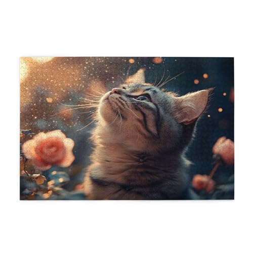 Katze Puzzle 4000 Teile Erwachsene Blume, Puzzles mit Verpackung Box und Poster, Lustig Stress Abbauen Familien Unterhaltungsspiele für Raumdekoration, Kreative Geschenke für Männer/Frauen 1T-1530 von Tamalsj