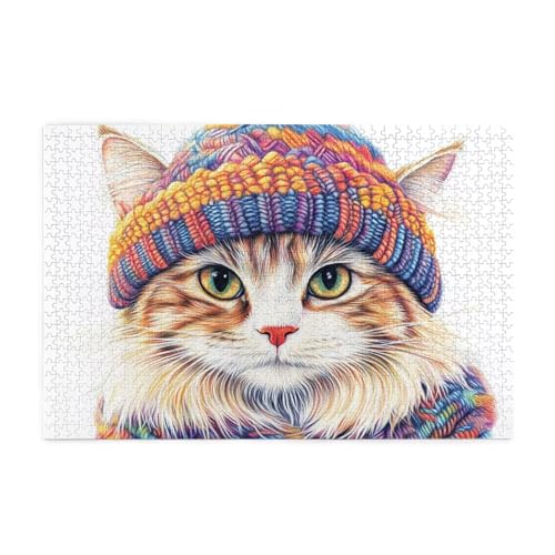 Katze Puzzle 4000 Teile Erwachsene Bunt, Puzzles mit Verpackung Box und Poster, Lustig Stress Abbauen Familien Unterhaltungsspiele für Raumdekoration, Kreative Geschenke für Männer/Frauen 1T-381 von Tamalsj