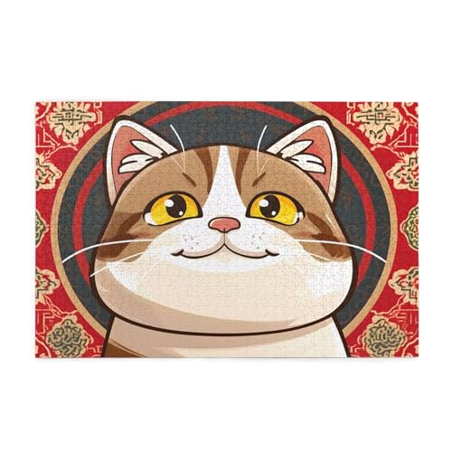 Katze Puzzle 4000 Teile Erwachsene Niedlich, Puzzles mit Verpackung Box und Poster, Lustig Stress Abbauen Familien Unterhaltungsspiele für Raumdekoration, Kreative Geschenke für Männer/Frauen 1T-1108 von Tamalsj