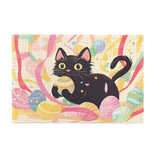 Katze Puzzle 4000 Teile Erwachsene Ostern, Puzzles mit Verpackung Box und Poster, Lustig Stress Abbauen Familien Unterhaltungsspiele für Raumdekoration, Kreative Geschenke für Männer/Frauen 1T-1427 von Tamalsj