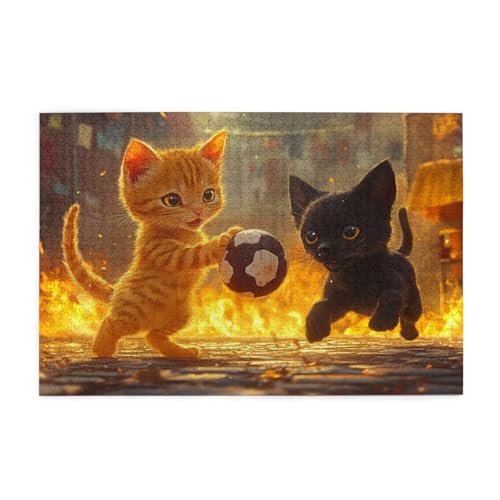 Katze Puzzle 4000 Teile Erwachsene Tier, Puzzles mit Verpackung Box und Poster, Lustig Stress Abbauen Familien Unterhaltungsspiele für Raumdekoration, Kreative Geschenke für Männer/Frauen 1T-1623 von Tamalsj