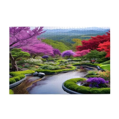 Landschaft Puzzle 1000 Teile Erwachsene Baum, Puzzles mit Verpackung Box und Poster, Lustig Stress Abbauen Familien Unterhaltungsspiele für Raumdekoration, Kreative Geschenke für Männer/Frauen 1T-1142 von Tamalsj