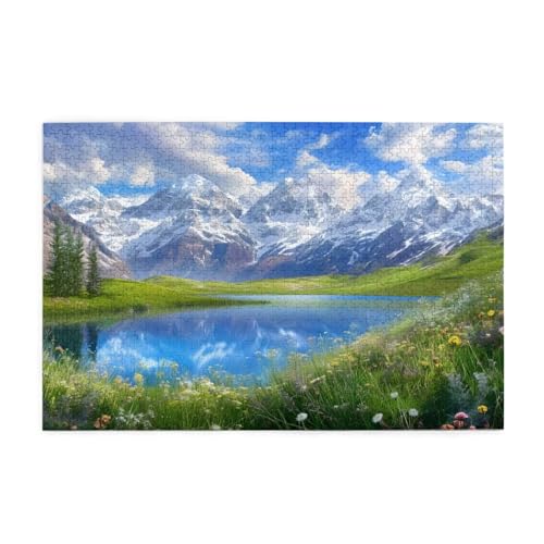 Landschaft Puzzle 1000 Teile Erwachsene Berg, Puzzles mit Verpackung Box und Poster, Lustig Stress Abbauen Familien Unterhaltungsspiele für Raumdekoration, Kreative Geschenke für Männer/Frauen 1T-1770 von Tamalsj
