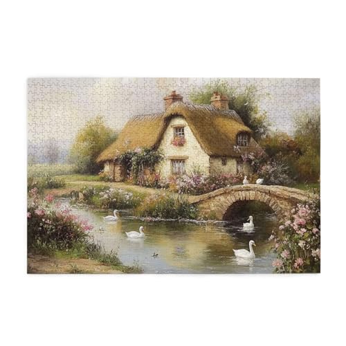 Landschaft Puzzle 1000 Teile Erwachsene Brücke, Puzzles mit Verpackung Box und Poster, Lustig Stress Abbauen Familien Unterhaltungsspiele, Kreative Geschenke für Männer/Frauen Raumdekoration 1T-831 von Tamalsj