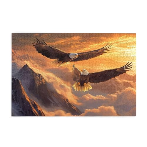 Landschaft Puzzle 2000 Teile Erwachsene Adler, Puzzles mit Verpackung Box und Poster, Lustig Stress Abbauen Familien Unterhaltungsspiele, Kreative Geschenke für Männer/Frauen Raumdekoration 1T-1001 von Tamalsj