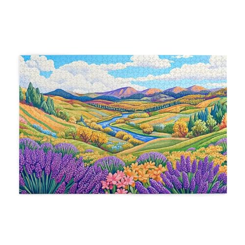 Landschaft Puzzle 2000 Teile Erwachsene Blume, Puzzles mit Verpackung Box und Poster, Lustig Stress Abbauen Familien Unterhaltungsspiele für Raumdekoration, Kreative Geschenke für Männer/Frauen 1T-513 von Tamalsj