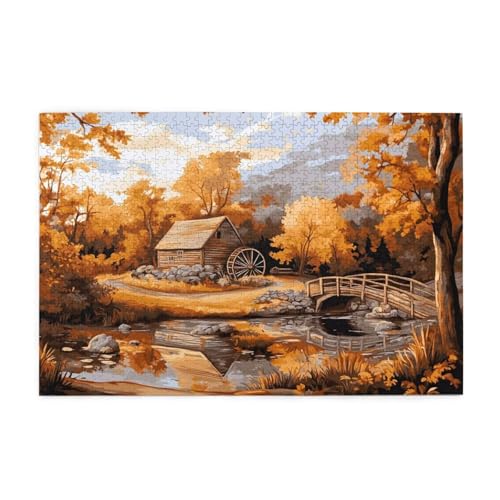 Landschaft Puzzle 2000 Teile Erwachsene Herbst, Puzzles mit Verpackung Box und Poster, Lustig Stress Abbauen Familien Unterhaltungsspiele, Kreative Geschenke für Männer/Frauen Raumdekoration 1T-801 von Tamalsj