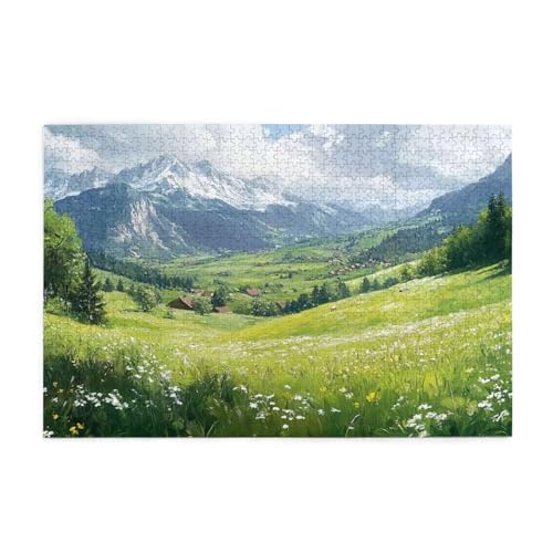 Landschaft Puzzle 4000 Teile Erwachsene Berg, Puzzles mit Verpackung Box und Poster, Lustig Stress Abbauen Familien Unterhaltungsspiele für Raumdekoration, Kreative Geschenke für Männer/Frauen 1T-1247 von Tamalsj
