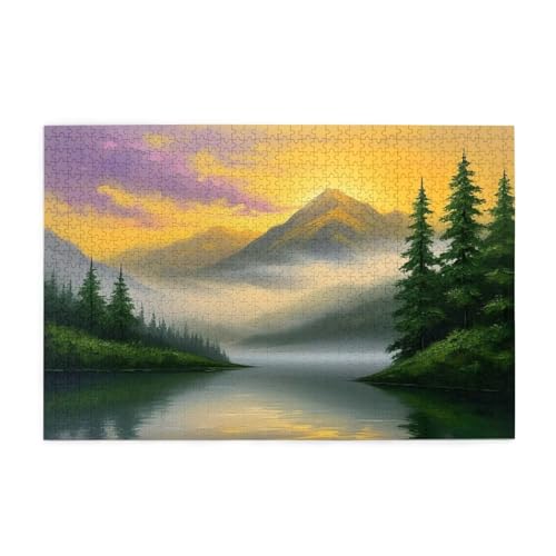 Landschaft Puzzle 4000 Teile Erwachsene Berg, Puzzles mit Verpackung Box und Poster, Lustig Stress Abbauen Familien Unterhaltungsspiele für Raumdekoration, Kreative Geschenke für Männer/Frauen 1T-1825 von Tamalsj