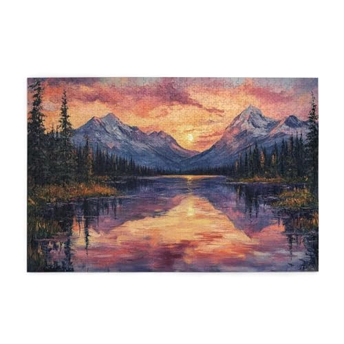 Landschaft Puzzle 4000 Teile Erwachsene Sonnenuntergang,Puzzles mit Verpackung Box und Poster,Lustig Stress Abbauen Familien Unterhaltungsspiele,Kreative Geschenke für Männer/Frauen Raumdeko 1T-1470 von Tamalsj