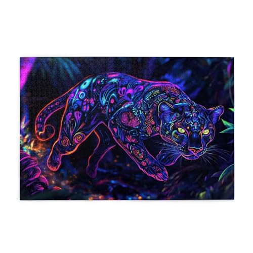 Leopard Puzzle 2000 Teile Erwachsene Traum, Puzzles mit Verpackung Box und Poster, Lustig Stress Abbauen Familien Unterhaltungsspiele für Raumdekoration, Kreative Geschenke für Männer/Frauen 1T-1560 von Tamalsj