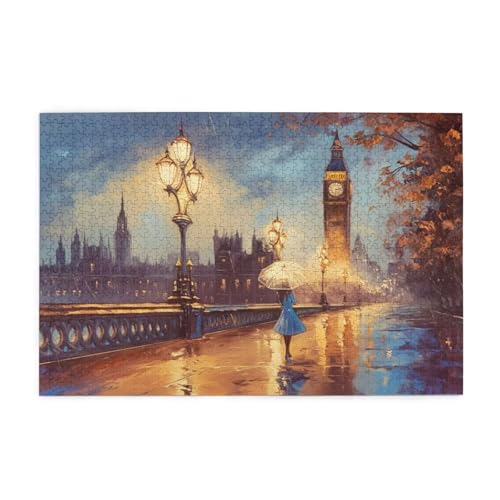 London Puzzle 2000 Teile Erwachsene Landschaft, Puzzles mit Verpackung Box und Poster, Lustig Stress Abbauen Familien Unterhaltungsspiele, Kreative Geschenke für Männer/Frauen Raumdekoration 1T-1464 von Tamalsj