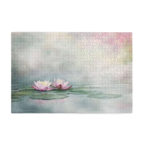 Lotus Puzzle 4000 Teile Erwachsene Landschaft, Puzzles mit Verpackung Box und Poster, Lustig Stress Abbauen Familien Unterhaltungsspiele für Raumdekoration, Kreative Geschenke für Männer/Frauen 1T-300 von Tamalsj