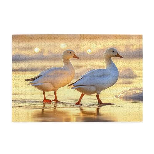 Meer Puzzle 1000 Teile Erwachsene Ente, Puzzles mit Verpackung Box und Poster, Lustig Stress Abbauen Familien Unterhaltungsspiele für Raumdekoration, Kreative Geschenke für Männer/Frauen 1T-46 von Tamalsj