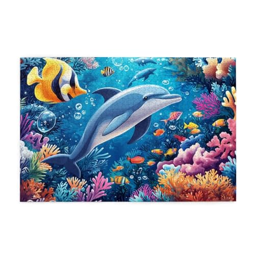 Meeresboden Puzzle 4000 Teile Erwachsene Delphin, Puzzles mit Verpackung Box und Poster, Lustig Stress Abbauen Familien Unterhaltungsspiele, Kreative Geschenke für Männer/Frauen Raumdekoration 1T-690 von Tamalsj