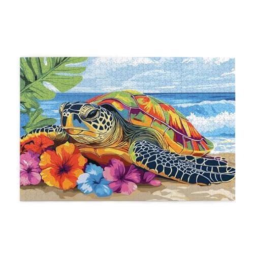 Meeresschildkröten Puzzle 2000 Teile Erwachsene Blume, Puzzles mit Verpackung Box und Poster, Lustig Stress Abbauen Familien Unterhaltungsspiele, Kreative Geschenke für Männer/Frauen Raumdeko 1T-900 von Tamalsj