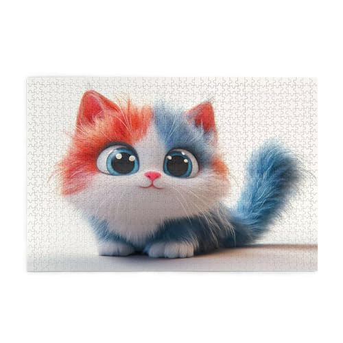Niedlich Puzzle 2000 Teile Erwachsene Katze, Puzzles mit Verpackung Box und Poster, Lustig Stress Abbauen Familien Unterhaltungsspiele für Raumdekoration, Kreative Geschenke für Männer/Frauen 1T-635 von Tamalsj