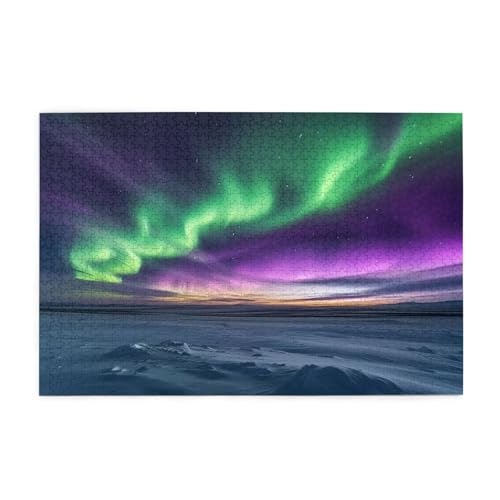Norwegen Puzzle 2000 Teile Erwachsene Aurora, Puzzles mit Verpackung Box und Poster, Lustig Stress Abbauen Familien Unterhaltungsspiele für Raumdekoration, Kreative Geschenke für Männer/Frauen 1T-2089 von Tamalsj