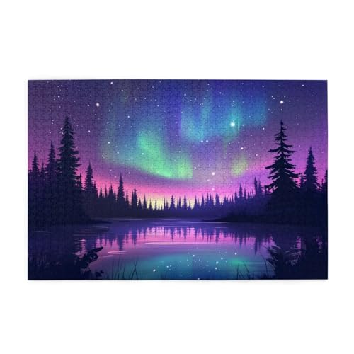 Norwegen Puzzle 4000 Teile Erwachsene Aurora, Puzzles mit Verpackung Box und Poster, Lustig Stress Abbauen Familien Unterhaltungsspiele für Raumdekoration, Kreative Geschenke für Männer/Frauen 1T-1529 von Tamalsj
