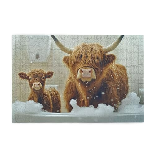 Ochse Puzzle 4000 Teile Erwachsene Tier, Puzzles mit Verpackung Box und Poster, Lustig Stress Abbauen Familien Unterhaltungsspiele für Raumdekoration, Kreative Geschenke für Männer/Frauen 1T-399 von Tamalsj